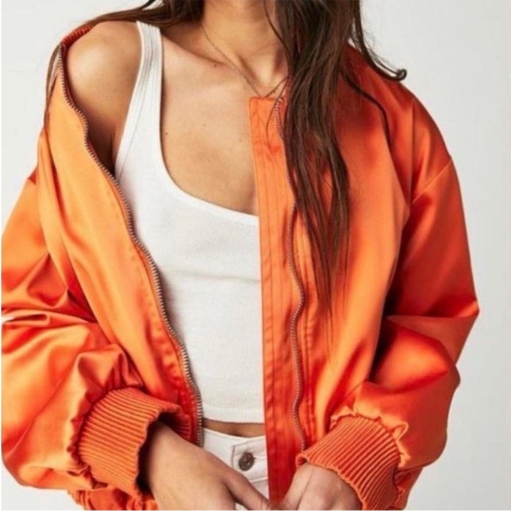 We The Free Orange Echo Bomber Jacket size medium NWOT